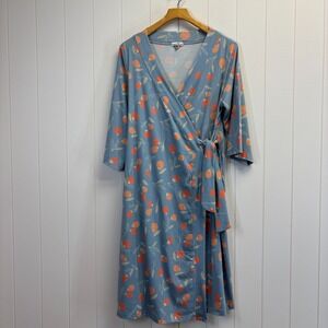 Copper Pearl Womens Fruity Wrap Around Nursing Robe Size M Maternity Comfy Soft